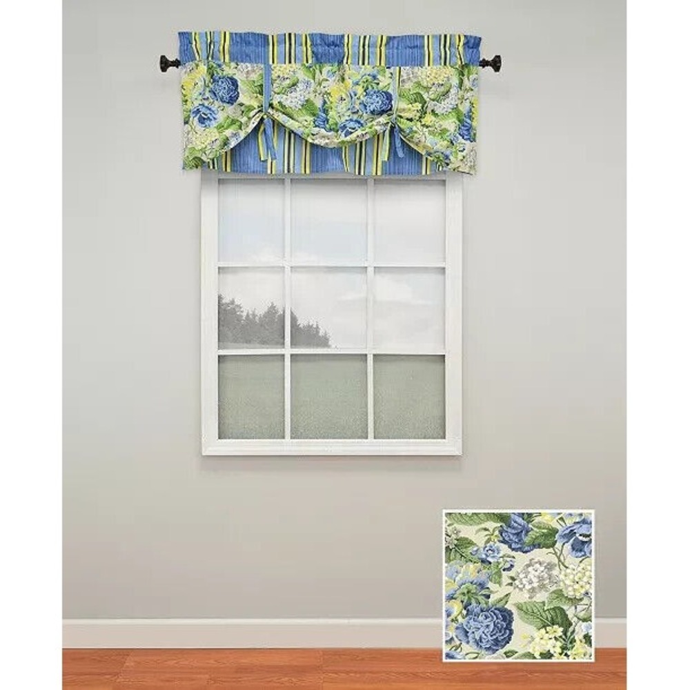 Set of 6 WAVERLY FLORAL FLORISH‎ Lined Window Valance 52 x 21 French Country